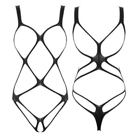 Womens Hollow Out Bodysuit Fishnet Body Stocking Babydoll Nightwear Lingerie EBay