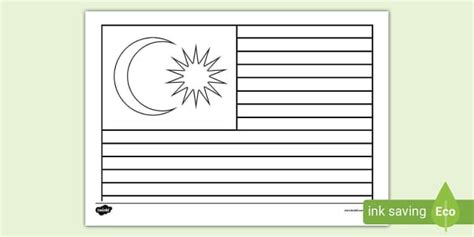 malaysia flag colouring sheet teacher  twinkl