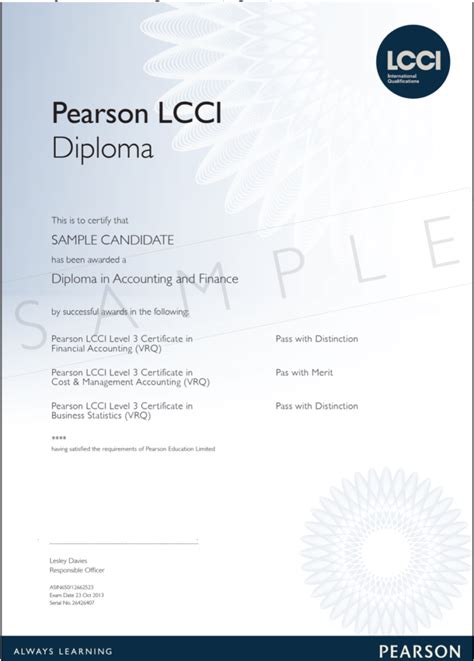 Preparatory Course For Pearson Lcci Level 3 Diploma In Accounting And