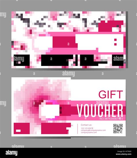 Set Of Gift Vouchers Vector Beauty Watercolor Pink Sakura Background