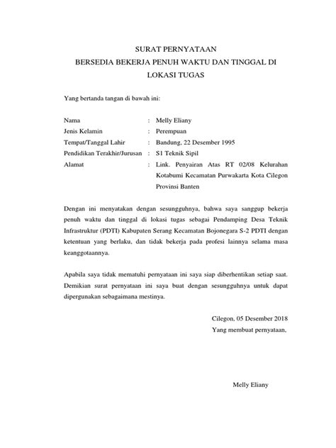 Surat Pernyataan Penuh Waktu Pdf