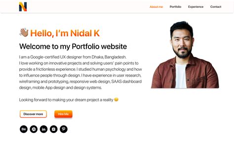 Minimalistic Portfolio Website by Nidal K on Dribbble