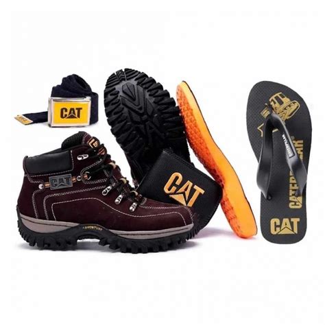 Kit Unidades Bota Adventure Conturno Caterpillar Em Couro