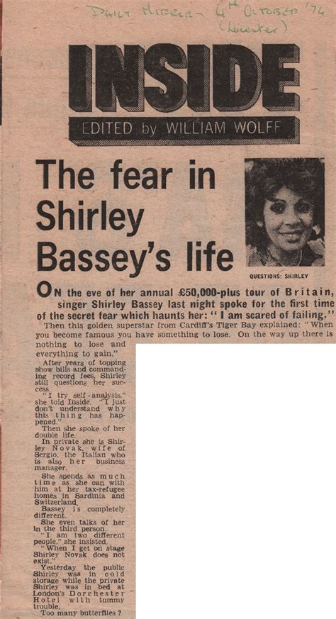 From The Archive 528 1974 Dame Shirley Bassey Blog