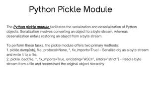 Python Pickle Module Pdf