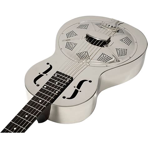 Recording King RM 993 Metal Body Parlor Resonator Guitar Nickel Plated