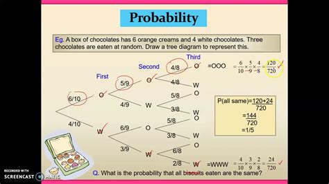 Tree Diagrams And Dependent Events Youtube