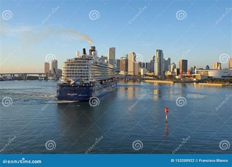 Cruise Ship Entering Port Of Miami Editorial Photography Image Of