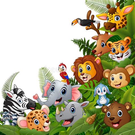 Animals Forest Cartoons Meet Together Stock Vector - Illustration of ...