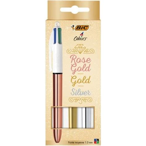 Coffret De Stylos Bille Bic Couleurs Shine Pointe Moyenne