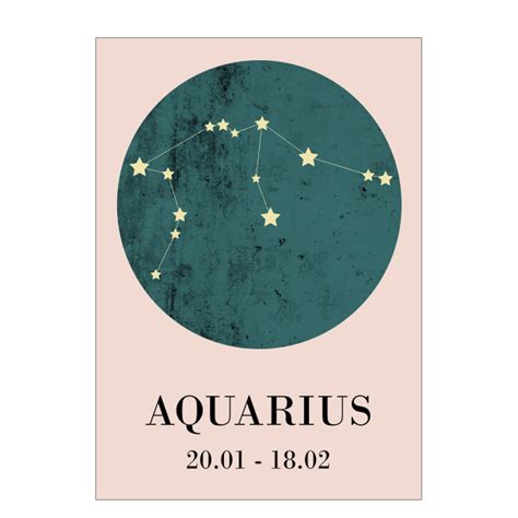 Zodiac Sign Aquarius Posters Permild Rosengreen