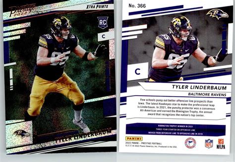 Tyler Linderbaum Prestige Xtra Points Galaxy Iowa Ravens Rc