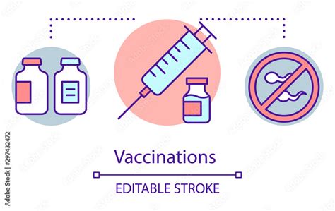 Vaccinations Concept Icon Hpv Hepatitis A And B Injection Reducing