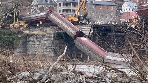 Csx Train Cars Derail And Fall Into River Near Harpers Ferry Wjla