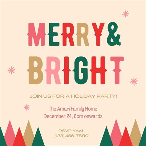 Free Printable Customizable Christmas Invitation Templates Canva