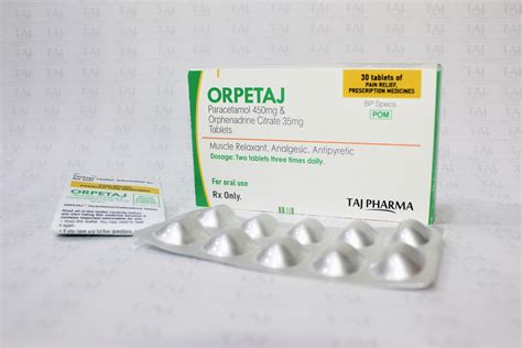 Paracetamol & Orphenadrine Citrate Tablets 450mg+35mg (ORPETAJ)