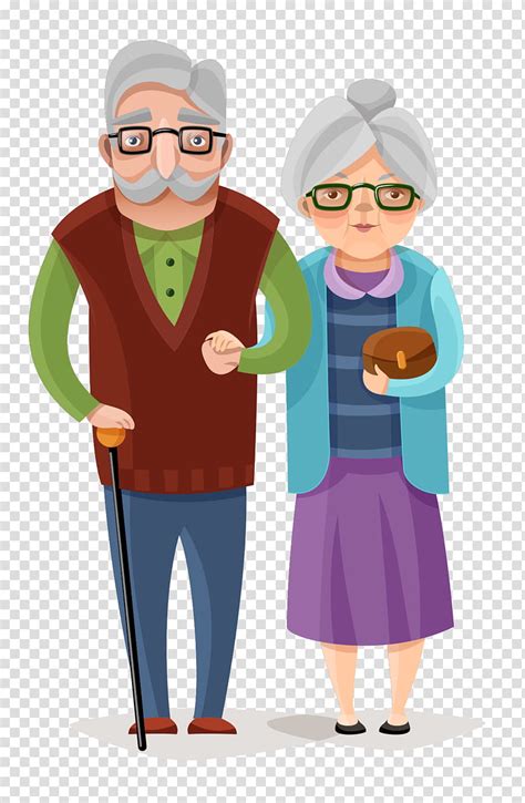 Creative Old Age Senior Grandparent Poster Standing Cartoon