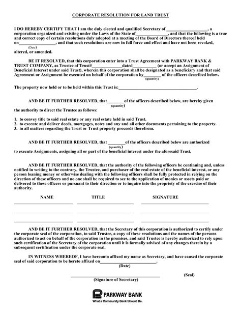 Blank Corporate Resolution Form Template Fill Out And Print PDFs