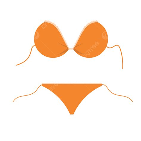 Bikini Clipart Vector Orange Bikini Orange Clothes Seaside Png