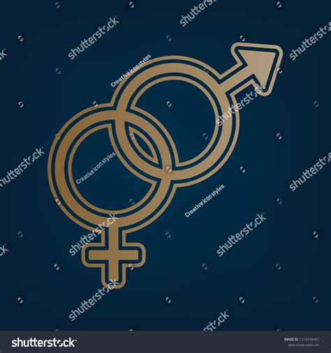 Sex Symbol Sign Vector Golden Icon Stock Vector Royalty Free 1210736401 Shutterstock