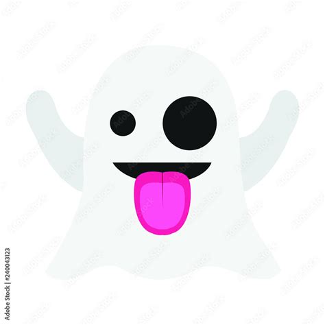 Funny ghost emoji vector Stock Vector | Adobe Stock