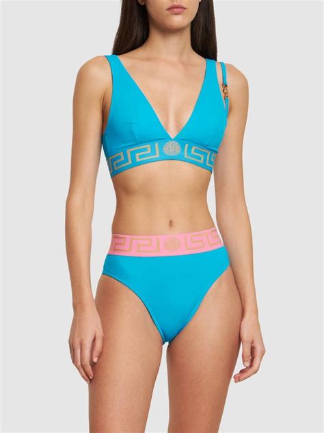 Greca High Rise Bikini Bottoms Versace