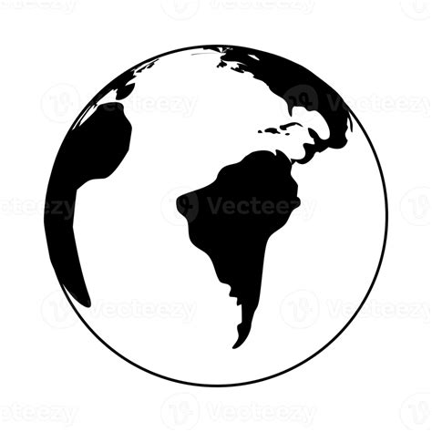 Round World Map Icon 20949955 Png