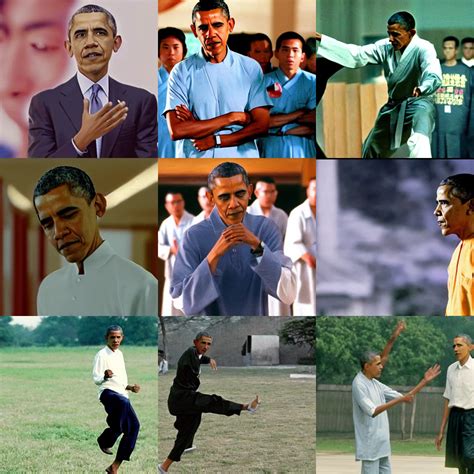 Movie Still Of Barack Obama In Shaolin Soccer Stable Diffusion