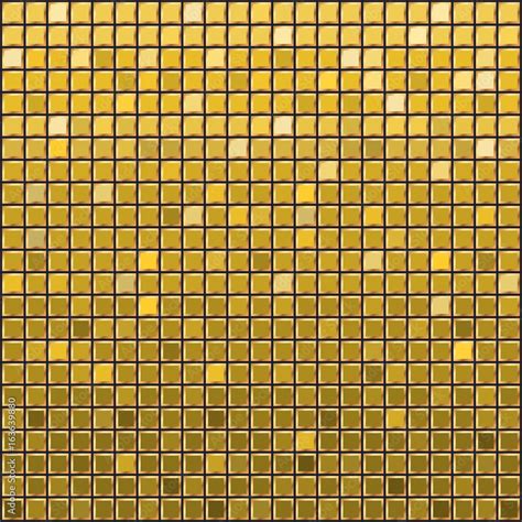 Golden Mosaic Ceramic Tile Design Element In Square Abstract Gold