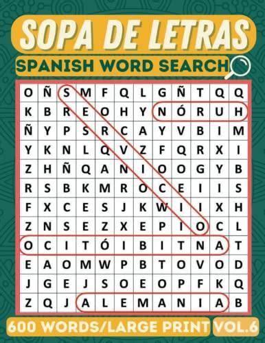 Sopa De Letras Letra Grande Spanish Word Search Large Print Book Vol6 100 Puzzles For