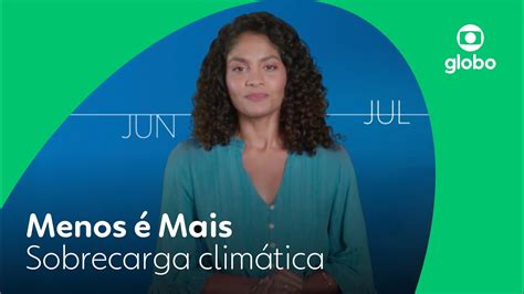 Menos é Mais campanha da Globo faz alerta sobre sobrecarga climática