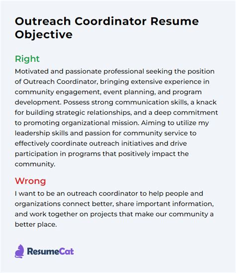 Top Outreach Coordinator Resume Objective Examples