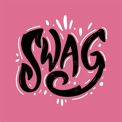 Swag Zingt Hand Het Getrokken Van Letters Voorzien Vector Illustratie