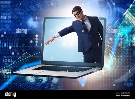 The Hacker Man Trying To Steal Personal Data Stock Photo Alamy