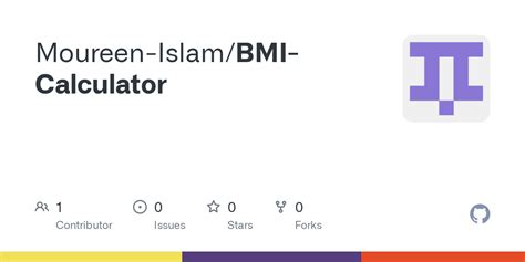 GitHub Moureen Islam BMI Calculator