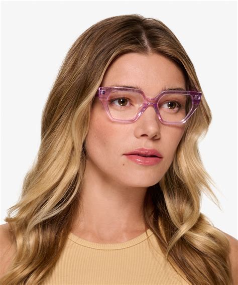 Dionne Geometric Crsytal Light Purple Glasses For Women Eyebuydirect Canada