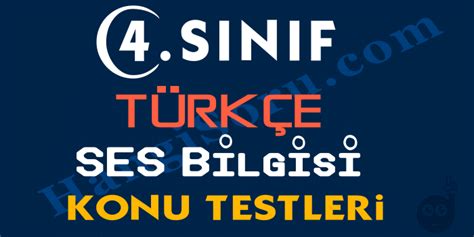 4 Sınıf Türkçe Ses Bilgisi Testi PDF İndir 2024 HangiSoru