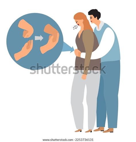 Heimlich Maneuver Vector Illustration Young Man Stock Vector (Royalty ...