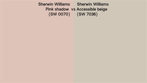 Sherwin Williams Pink Shadow Vs Accessible Beige Side By Side Comparison