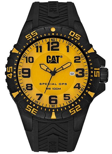 Mens CAT Caterpillar Black OPS 2 Black Yellow Military ZONA