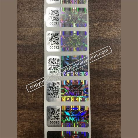 Hhv Holographic Sticker With Numbering Packaging Type Standard Size