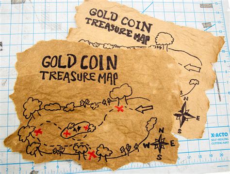 DIY Treasure Map + Gold Coin Satchel - Playfully