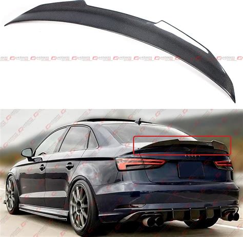 Amazon PSM Style Real Carbon Fiber High Kick Trunk Spoiler Wing