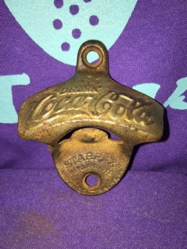 Antique Cast Iron Starr X Coca Cola Bottle Opener Brown Company