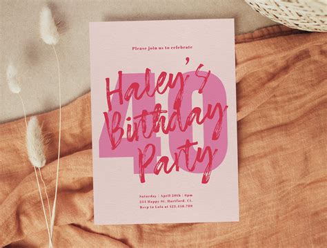 40th Birthday Invitation Template Editable 40th Birthday Digital