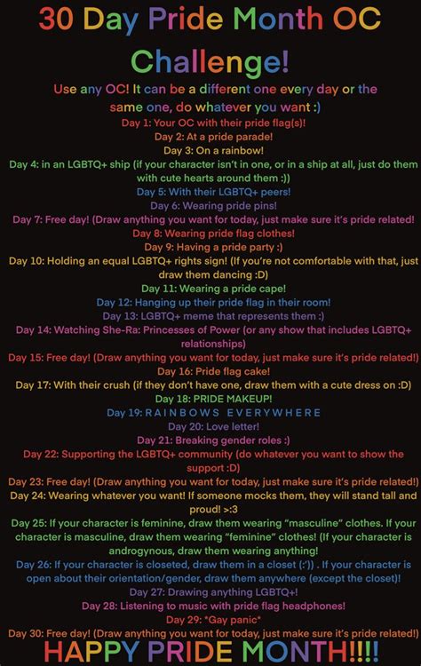 Day Pride Month Oc Challenge Day Art Challenge Day Drawing