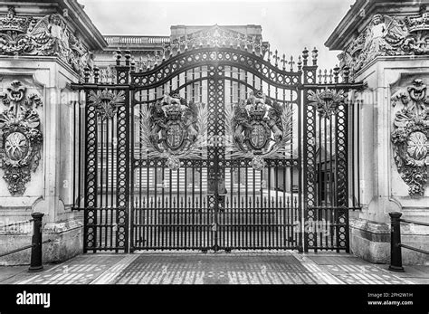 Gate With Gilded Ornaments In Buckingham Palace One Of The Main