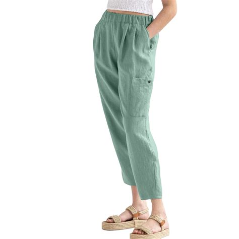 CAICJ98 Cargo Pants Women Women S Casual Drawstring Waist Rib Knit