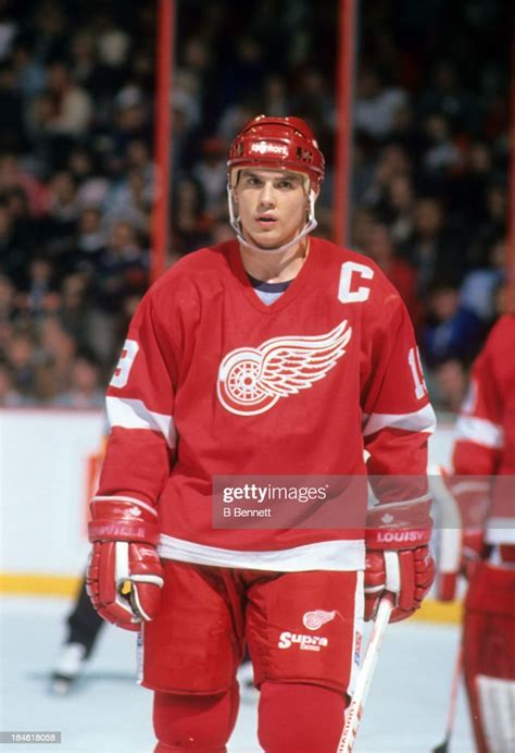 Steve Yzerman 19 Of The Detroit Red Wings Skates On The Ice During An Nhl Game Against The