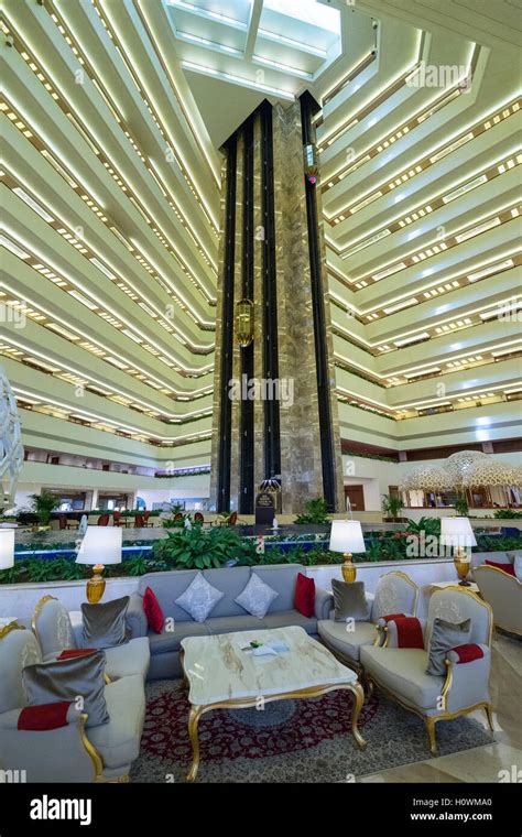 Interior Of Atrium Inside Sheraton Hotel In Doha Qatar Stock Photo Alamy